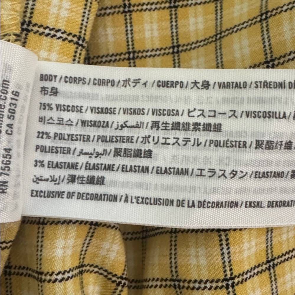 Hollister Yellow Black Y2K Plaid Mini Dress Medium - Picture 11 of 15